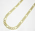 10K Yellow Gold Hollow Pave Figaro Chain 4.5MM