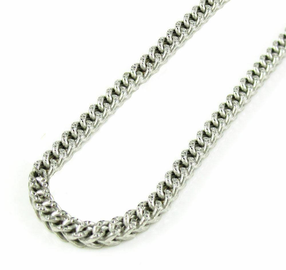 14K White Gold Solid Diamond Cut Franco Chain 2.2MM | GA | Gold Americas