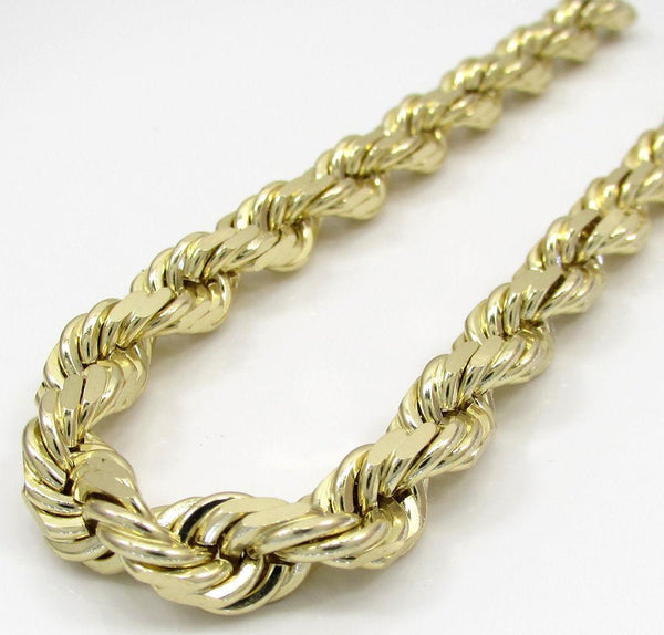 14K Yellow Gold Solid Rope Chain 6MM