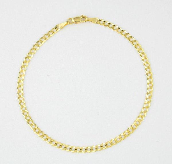 14K Yellow Gold Hollow Cuban Chain Bracelet 3.5MM 8" 3.13 Gram - Gold Americas