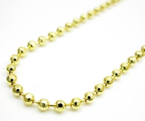 10K Yellow Gold Solid Diamond Cut Moon Chain 2MM 26" 8.60 Gram - Gold Americas