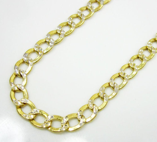 10K Yellow Gold Hollow Pave Cuban Chain 3.5MM
