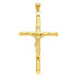 14k Yellow Gold Jesus Crucifix Religious Cross Pendant 37MM 3.40 Gram - Gold Americas