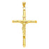 14k Yellow Gold Jesus Crucifix Religious Cross Pendant 37MM 3.40 Gram - Gold Americas