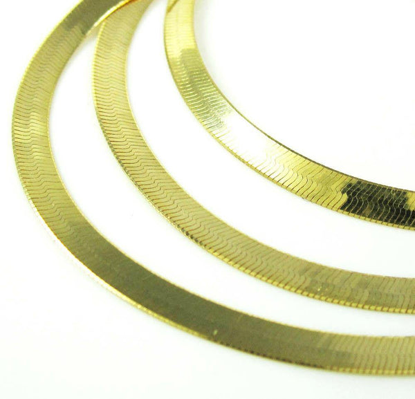 10K Yellow Gold Diamond Cut Herringbone Chain 9MM - Gold Americas
