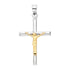 14k Yellow Gold Two-Tone Gold Jesus Religious Crucifix Cross Pendant 21MM 1.00 Gram - Gold Americas