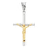 14k Yellow Gold Two-Tone Gold Jesus Religious Crucifix Cross Pendant 25MM 1.50 Gram - Gold Americas