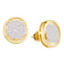 14K Yellow Gold Princess Diamond Circle Cluster Stud Earrings 1.00 Cttw - Gold Americas