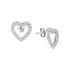 10K White Gold Round Diamond Heart Stud Earrings 1/5 Cttw - Gold Americas
