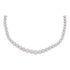 14K White Gold Womens Round Diamond Flower Cluster Luxury Necklace 10.00 Cttw