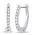 10K White Gold Round Diamond Hoop Earrings 1/12 Cttw - Gold Americas