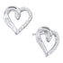 14K White Gold Round Diamond Heart Stud Earrings 1/6 Cttw - Gold Americas