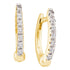 10K Yellow Gold Round Prong-set Diamond Single Row Hoop Earrings 1/12 Cttw - Gold Americas