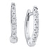 14K White Gold Round Prong-set Diamond Single Row Hoop Earrings 1/12 Cttw - Gold Americas