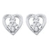 10K White Gold Round Diamond Heart Cluster Stud Earrings 1/12 Cttw - Gold Americas