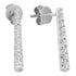 14K White Gold Round Pave-set Diamond Vertical Stick Earrings 1/2 Cttw - Gold Americas