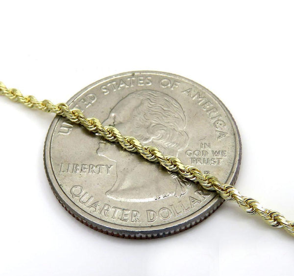 Gold Diamond Cut Rope Chain