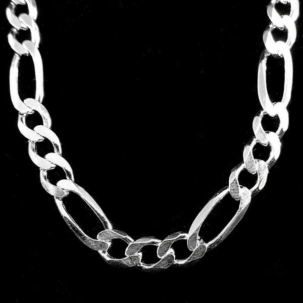 14K White Gold Hollow Figaro Chain 6MM - Gold Americas