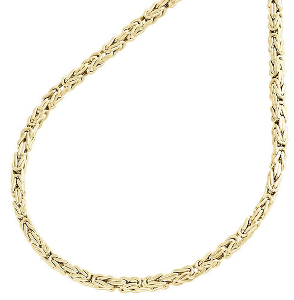 10K Yellow Gold Solid Byzantine Chain 3MM