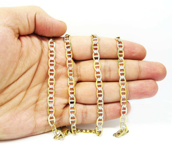 10K Yellow Gold Pave Mariner Chain 6.5MM