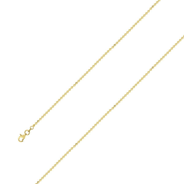 925 Sterling Silver 2mm Rhodium Plated Moon Cut Chain Size- 10" - Gold Americas
