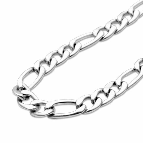 14K White Gold Hollow Figaro Chain 4MM - Gold Americas