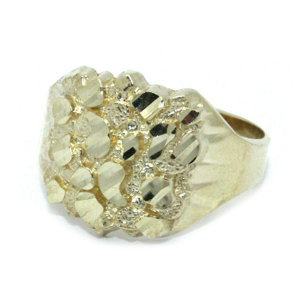 10K Yellow Gold Nugget Ring for Men Ring Size 7 - Gold Americas