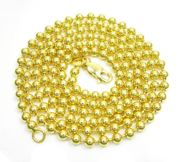 14K Yellow Gold Plain Dog Tag Chain 4MM - Gold Americas