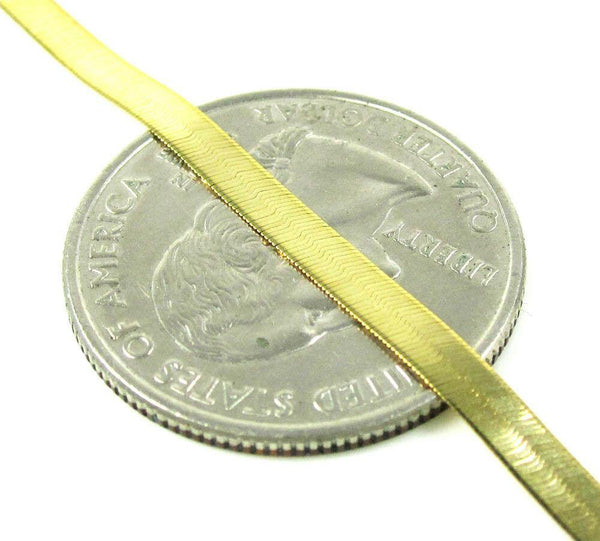 10K Yellow Gold Diamond Cut Herringbone Chain 9MM - Gold Americas