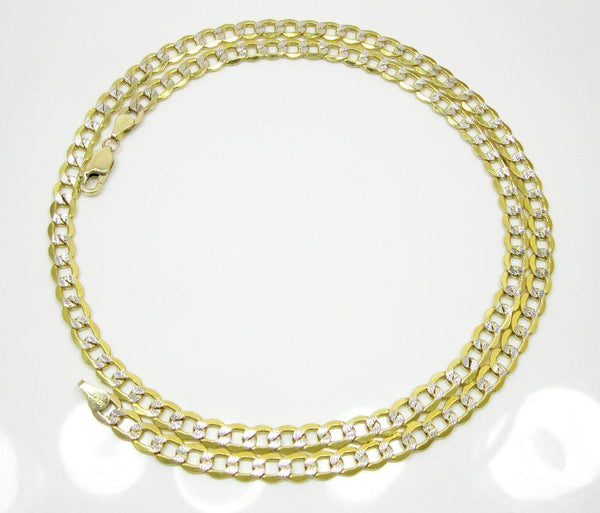 10K Yellow Gold Hollow Pave Cuban Chain 6.5MM