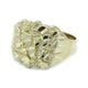 Stylish 10K Yellow Gold Nugget Ring for Men Size 10