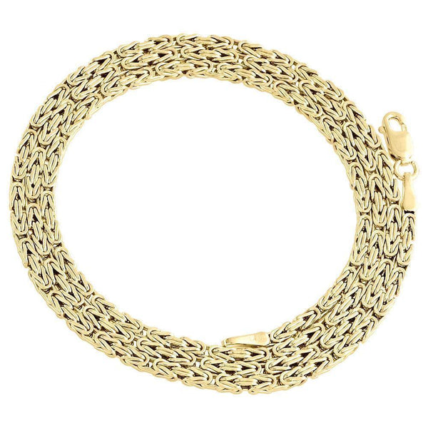 10K Yellow Gold Hollow Byzantine Chain 5MM - Gold Americas