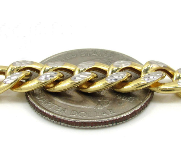 10K Yellow Gold Pave Cuban Chain 8MM