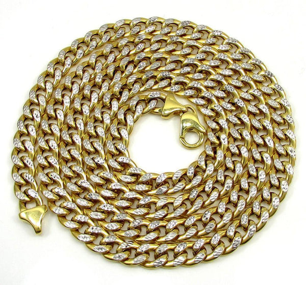10K Yellow Gold Pave Cuban Chain 11MM