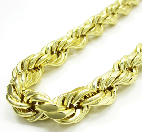 10K Yellow Gold Diamond Cut Rope Chain 7MM