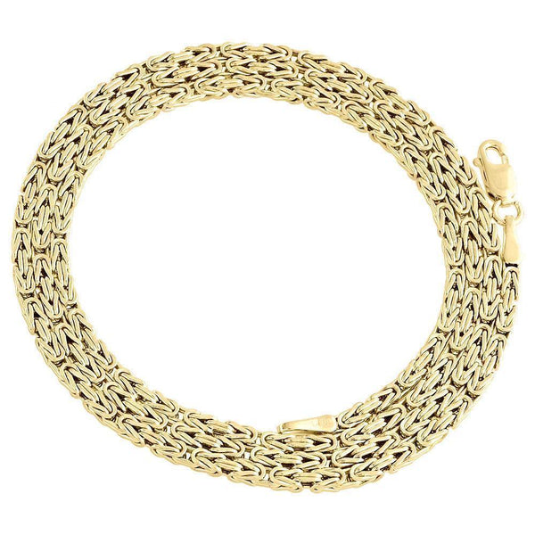 14K Yellow Gold Solid Byzantine Chain 6MM - Gold Americas