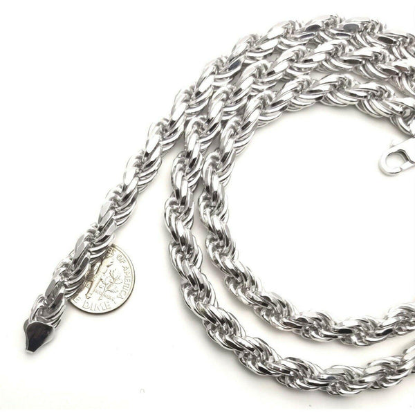Silver 9MM Rope Chain 