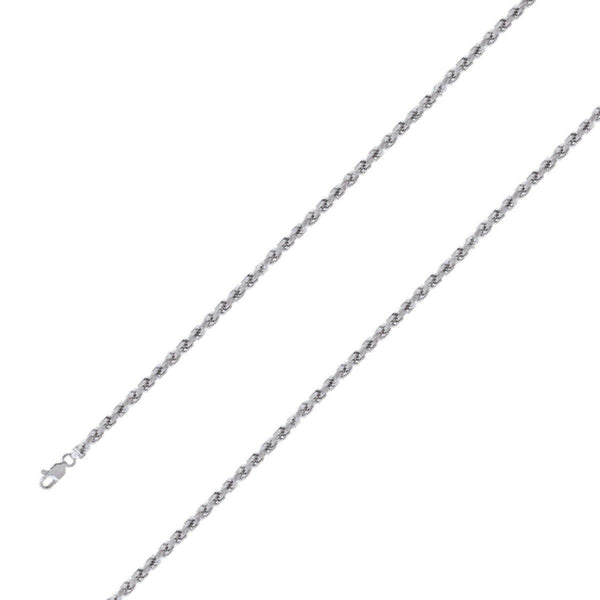 925 Sterling 3.5mm Silver Rhodium Plated Rope Chain Size- 8" - Gold Americas