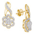 14K Yellow Gold Round Diamond Flower Cluster Screwback Earrings 1.00 Cttw - Gold Americas