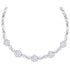 14K White Gold Womens Round Diamond Infinity Flower Cluster Necklace 2.00 Cttw