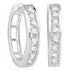 14K White Gold Round Channel-set Diamond Hoop Earrings 1/2 Cttw - Gold Americas