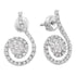 14K White Gold Round Diamond Curled Flower Cluster Earrings 1/2 Cttw - Gold Americas