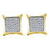 14K Yellow Gold Round Diamond Square Kite Cluster Earrings 5/8 Cttw - Gold Americas