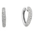 14K White Gold Round Pave-set Diamond Heart Hoop Earrings 1/2 Cttw - Gold Americas