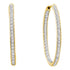 14K Yellow Gold Round Diamond Inside Outside Hoop Earrings 1.00 Cttw - Gold Americas
