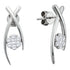 14K White Gold Round Diamond Flower Cluster Screwback Stud Earrings 1/2 Cttw - Gold Americas