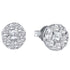 14K White Gold Round Diamond Flower Cluster Earrings 1/2 Cttw - Gold Americas