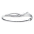 14K White Gold Diamond Graduated Journey Bangle Bracelet 1.00 Cttw