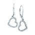 10K White Gold Round Diamond Heart Dangle Earrings 1/20 Cttw - Gold Americas