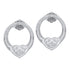 10K White Gold Round Diamond Heart Cluster Earrings 1/12 Cttw - Gold Americas